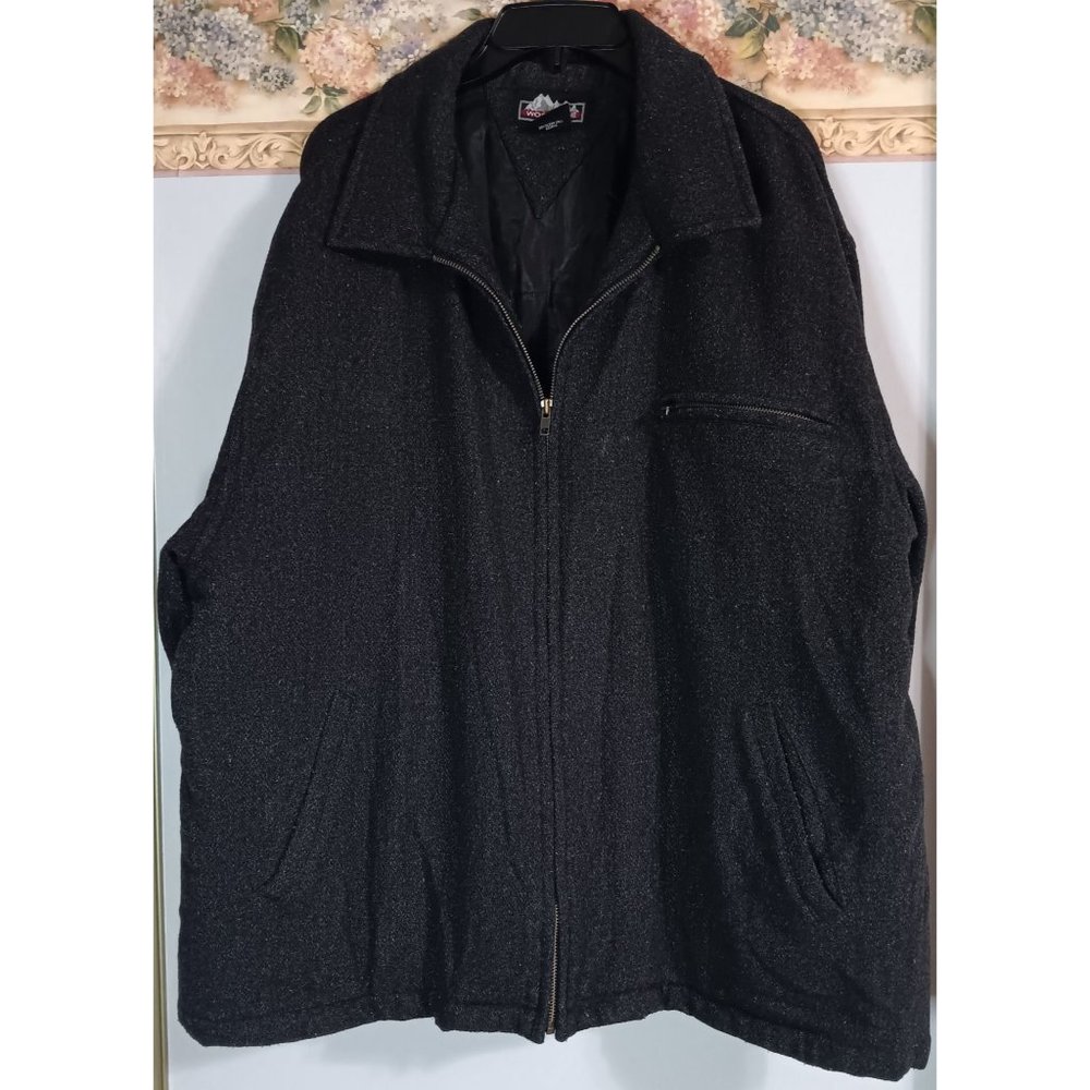 Woodlake XL Grey Wool Zip Outdoor Lined Classic Vintage Jacket